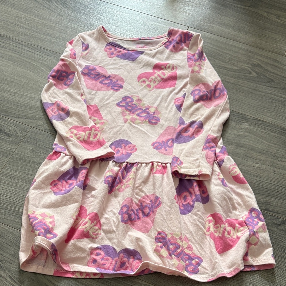 Barbie Kids Casual Dress - Pink and Purple Hearts